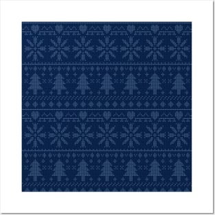 Christmas knitted pattern Posters and Art